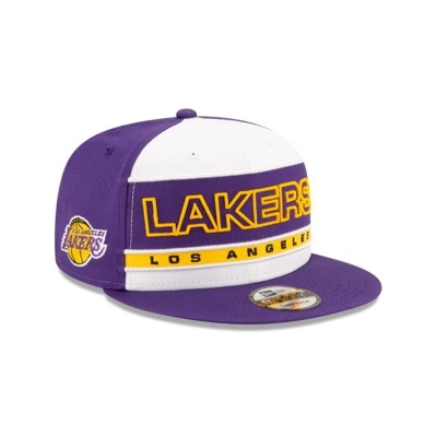 Sapca New Era Los Angeles Lakers NBA Stripe 9FIFTY Snapback - Violet